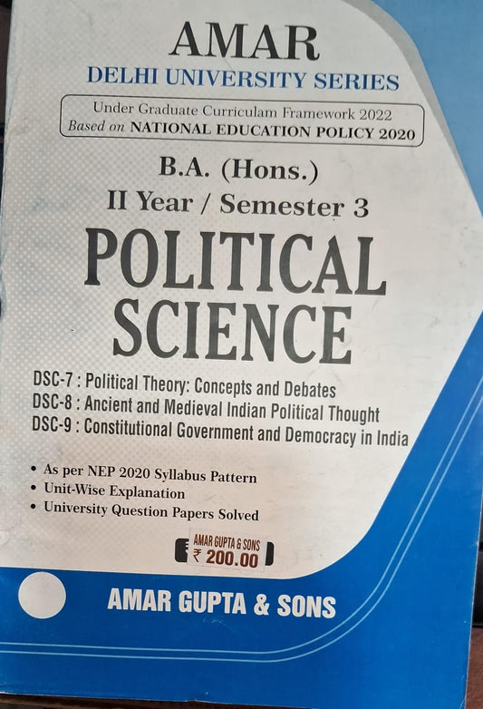 B.A (hons) II-year semester 3 Political Science