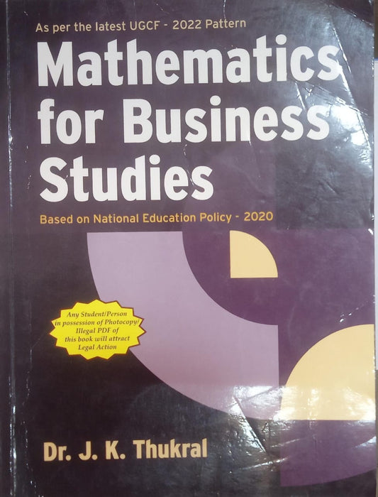 Mathematics For Business Studies