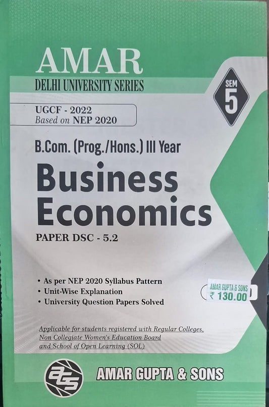 B.Com.(Prog. /Hons.) III Year Business Economics Sem 5