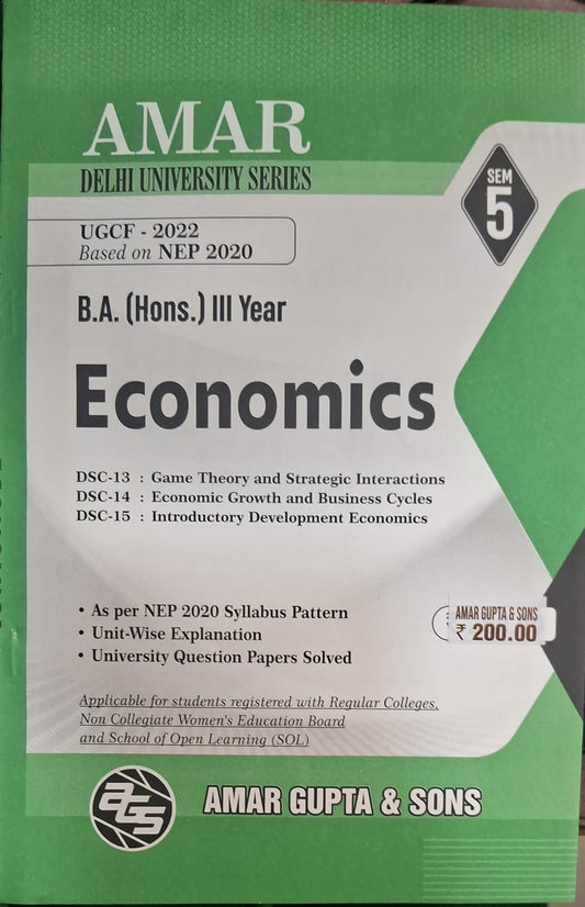 B.A. (Hons.) III YEAR economics Sem 5