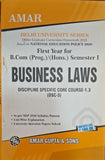 First Year For BCom (Prog.) (Hons.) Semester I