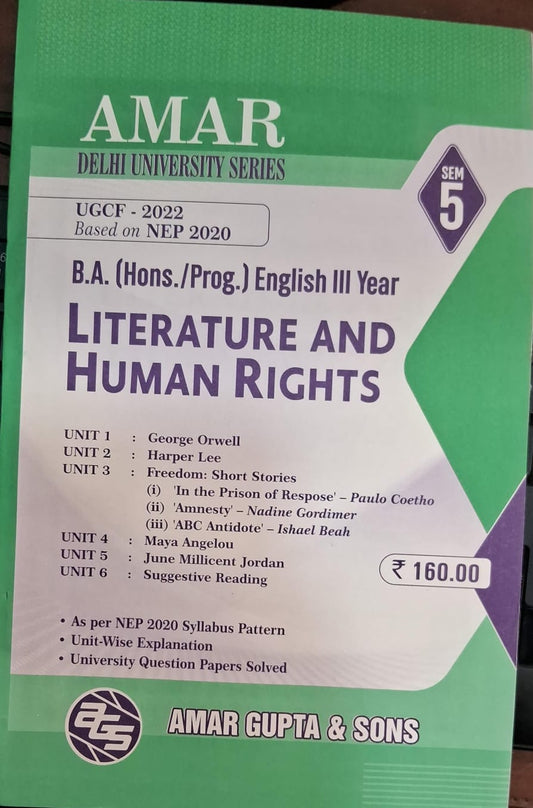 B.A.(Hons.)/Prog.) English III Year Literature and Human Rights Semester 5