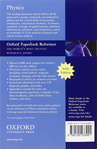 A Dictionary of Physics (Oxford Quick Reference)
