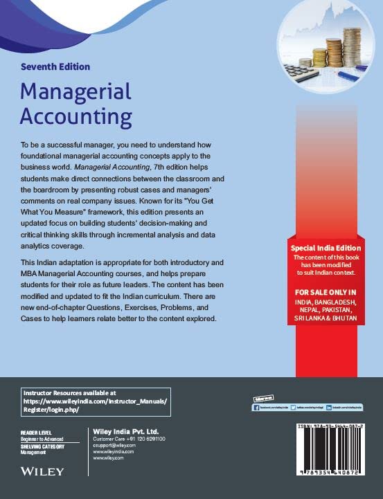 Managerial Accounting, 7ed (An Indian Adaptation)