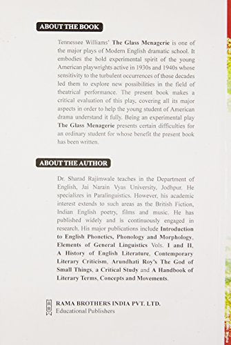 GLASS MENAGERIE - TENNESSEE WILLIAMS, 1/E PB....Rajimwale, S