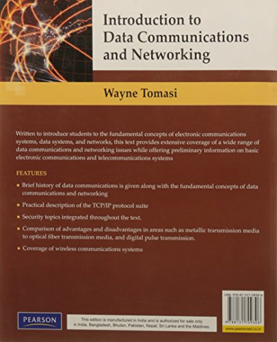 Introduction to Data communication and Networking, 1e [Paperback] TOMASI