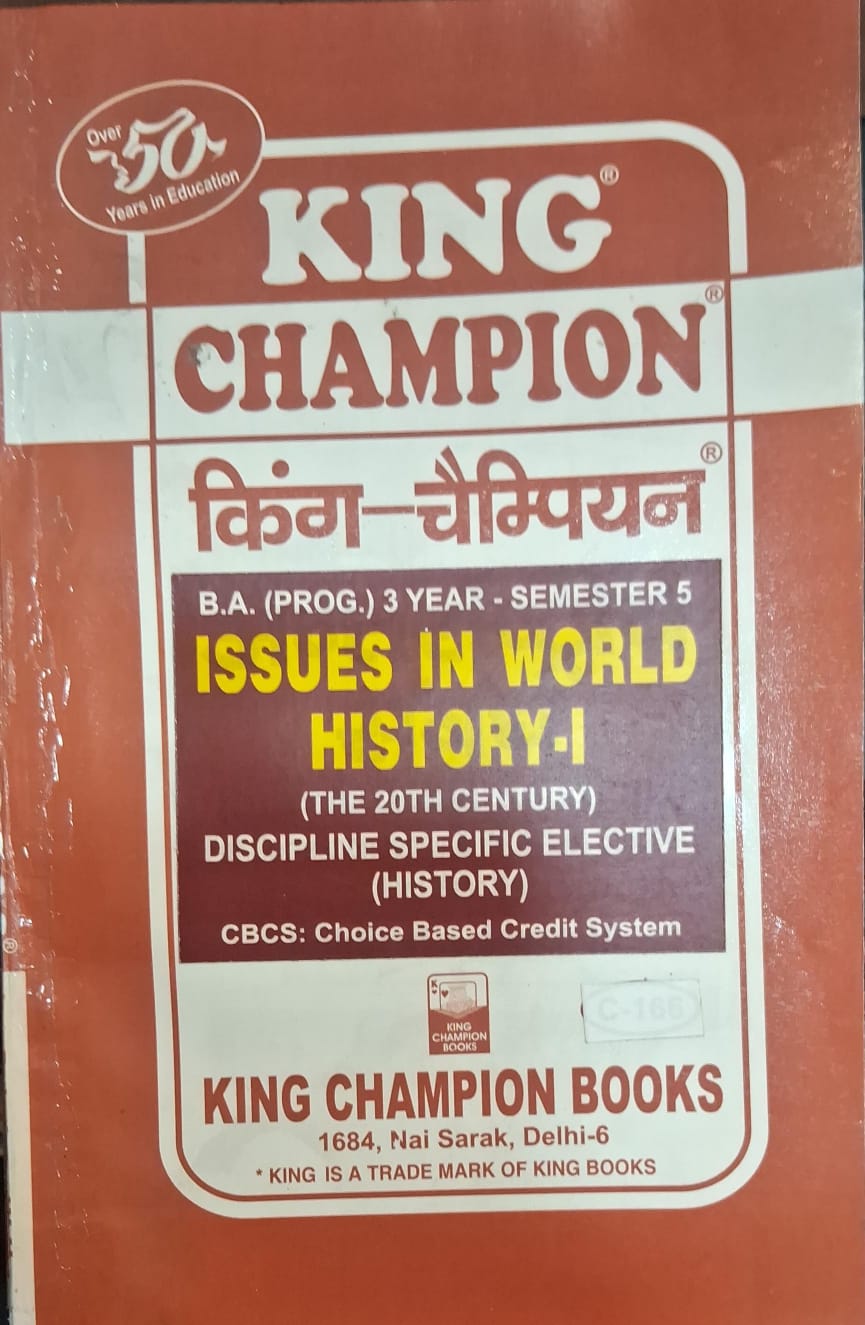 King Champion BA PROG 3-year Sem 5 Issues in World History -I