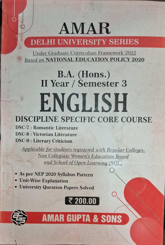 B.A (hons) II-year semester 3 English