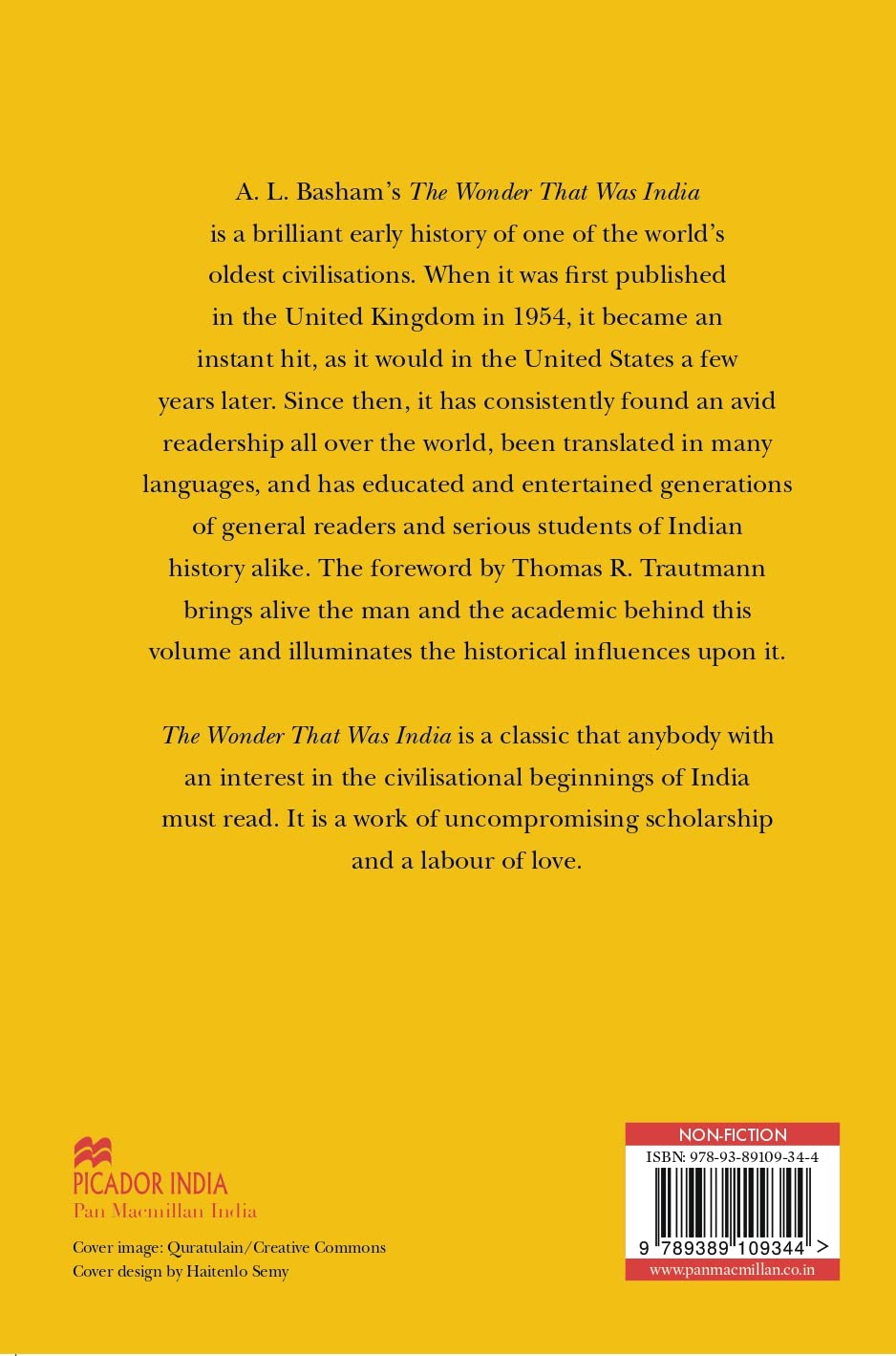 The Wonder That Was India: Volume I