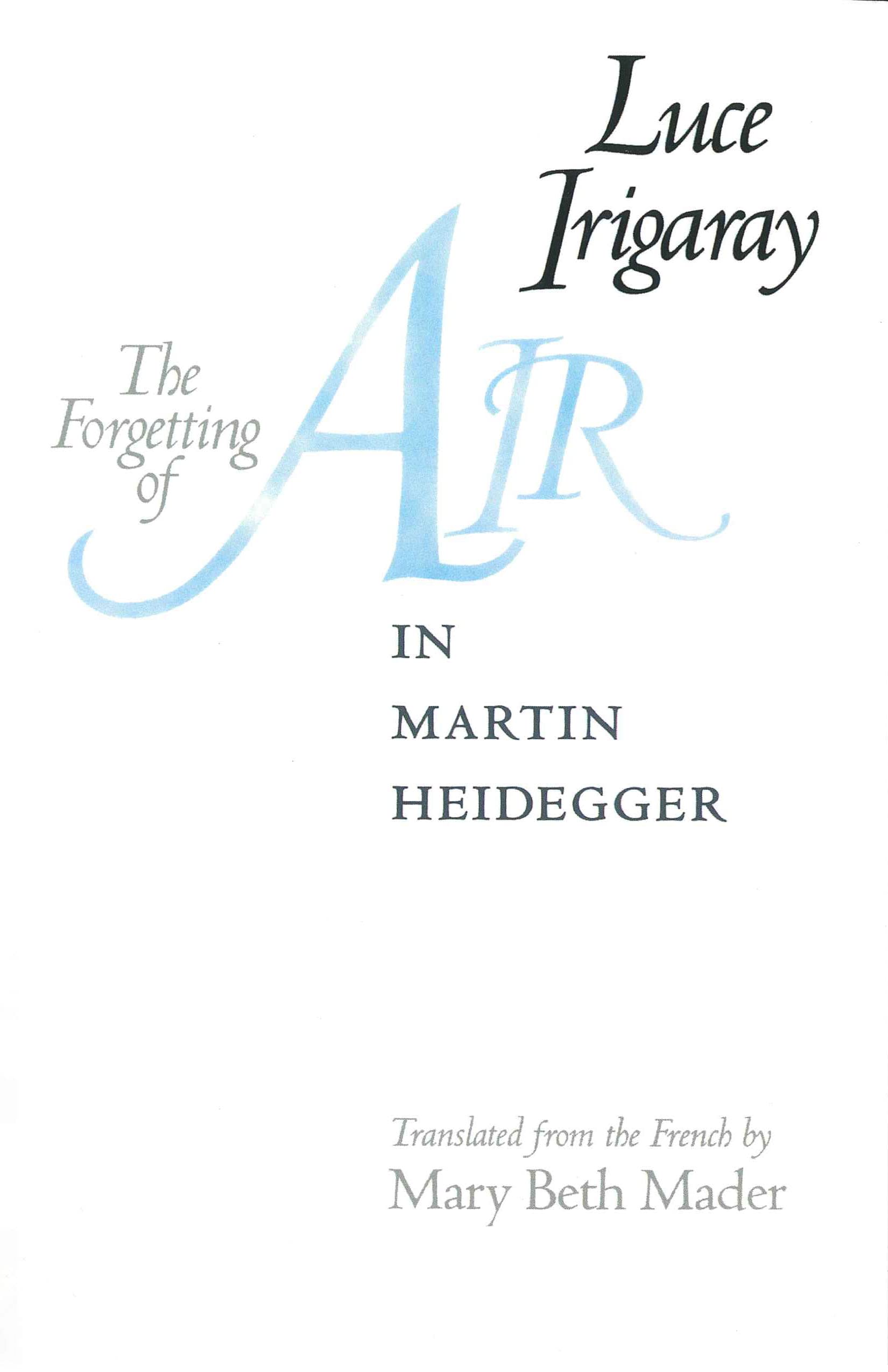 The Forgetting of Air in Martin Heidegger