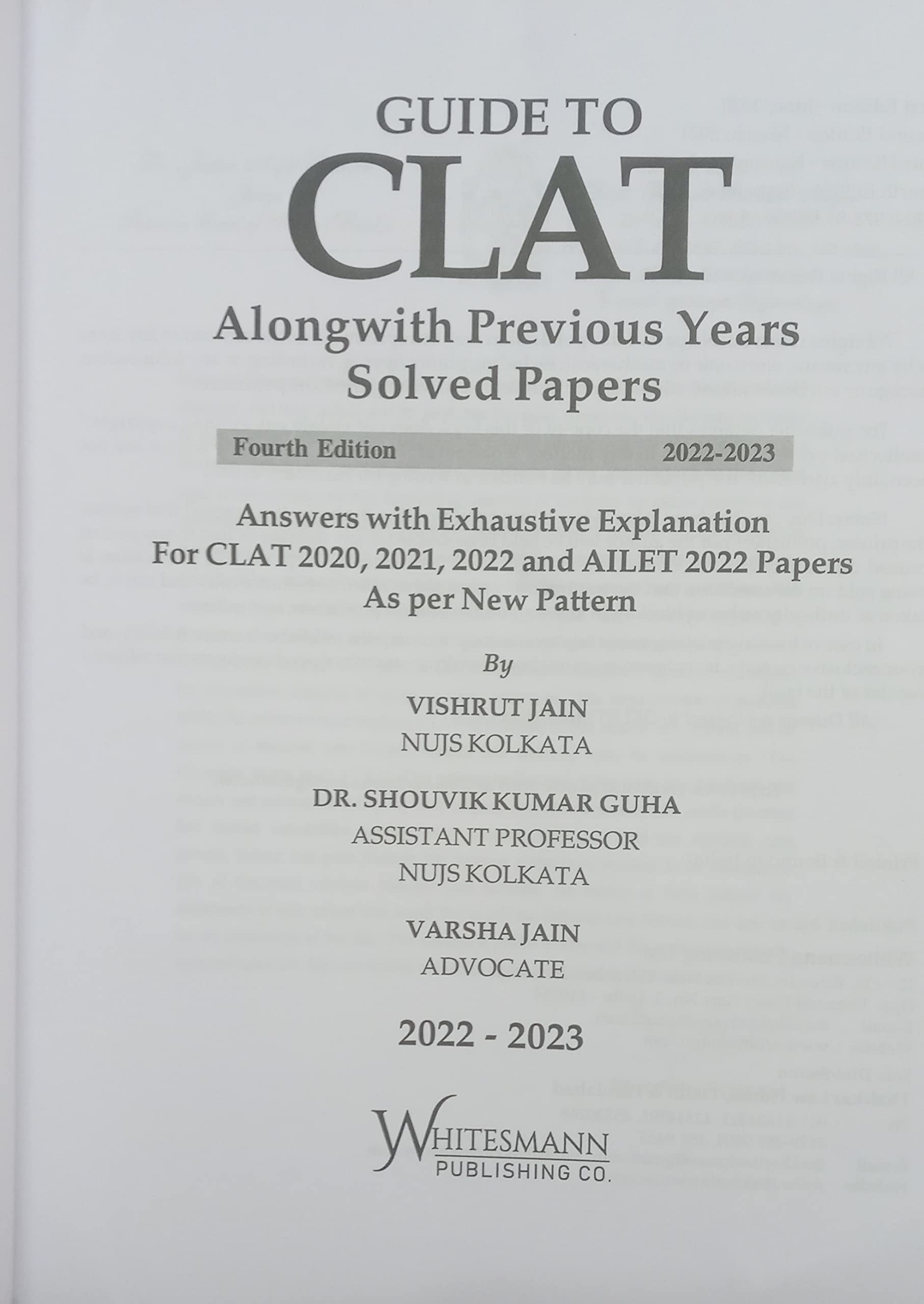 Vishrut Jain's Guide to CLAT Alongwith Solved Papers 4th Edition