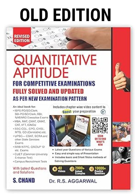 Quantitative Aptitude for Competitive Examinations All Government and Entrance Exams (Banking, SSC, Railway, Police, Civil Service, etc.) 40 Videos | 2000+ Solved Examples | 10000+ Practice Questions
