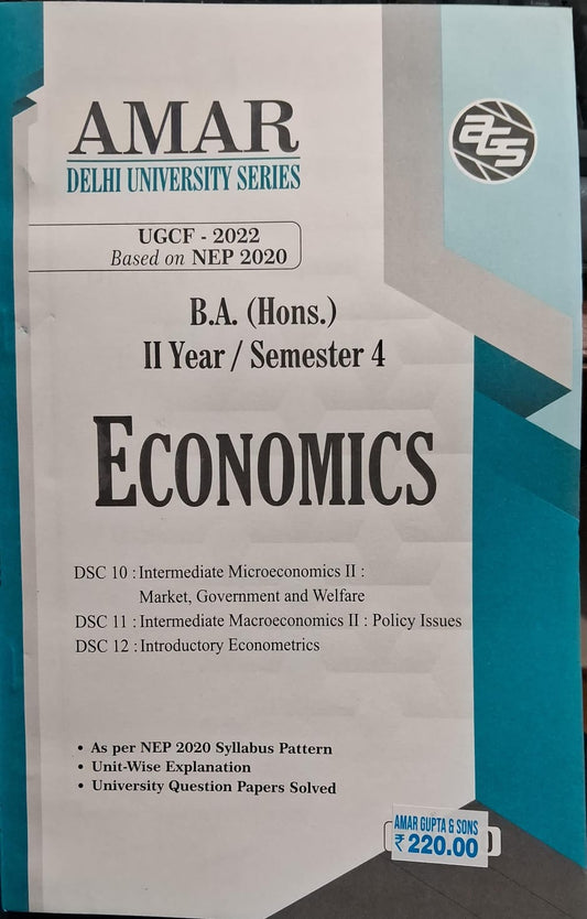 B.A. (Hons.) II Year / Semester 4 Economics