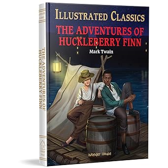 The Adventures of Huckleberry Finn : Illustrated Abridged Children Classic English Novel with Review Questions