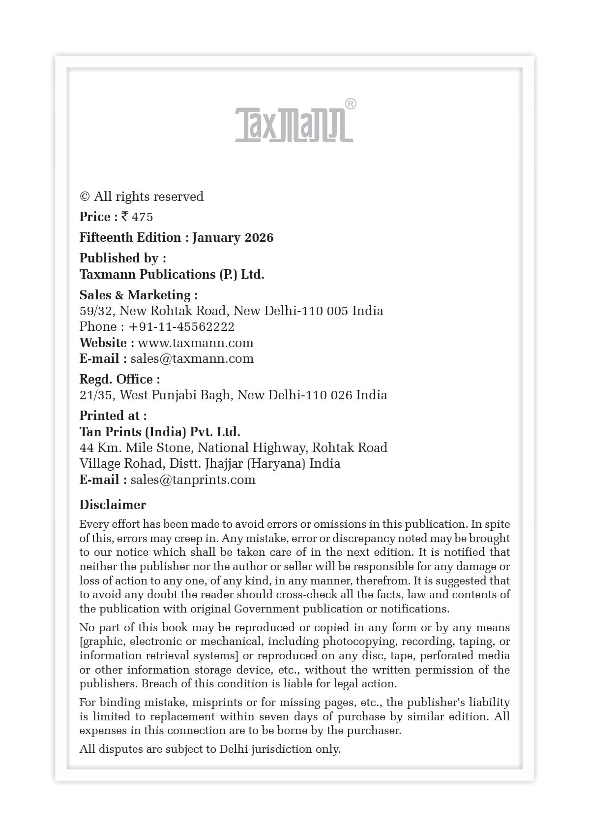 Taxmann's Company Law – Comprehensively Updated | NEP-aligned Textbook that Clearly Explains Indian Company Law with Amendments & Insolvency Provisions—Combining Concepts & Application