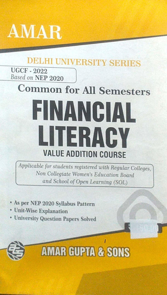 Amar Delhi University Common For All Semester Financial Literacy Value Addition Course (VAC) Applicable SOL & Regular & NCWEB Previous Years Papers Based On NEP/UGCF