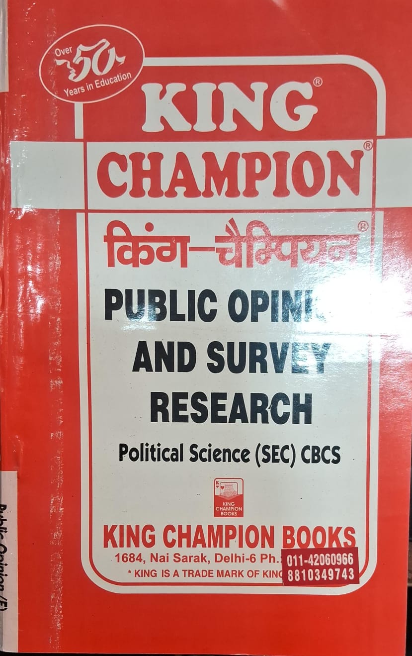 King Champion Public Opinion and Survey Research Political Science (SEC) CBCS
