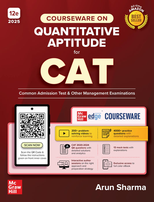Courseware on Quantitative Aptitude for CAT 2025-26 by Arun Sharma | 12th Edition | CAT/ MBA entrance exam book | Solved Previous Years’ Questions (2020-2024) | 200+ Problem-solving Videos | 4000+ Practice Questions | 13 Solved Mock Test Papers | Author L