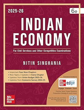 ndian Economy (English) by Nitin Singhania (IAS) for UPSC CSE 2025-26 | 6th edition | Civil Services Exam - Prelims, Mains