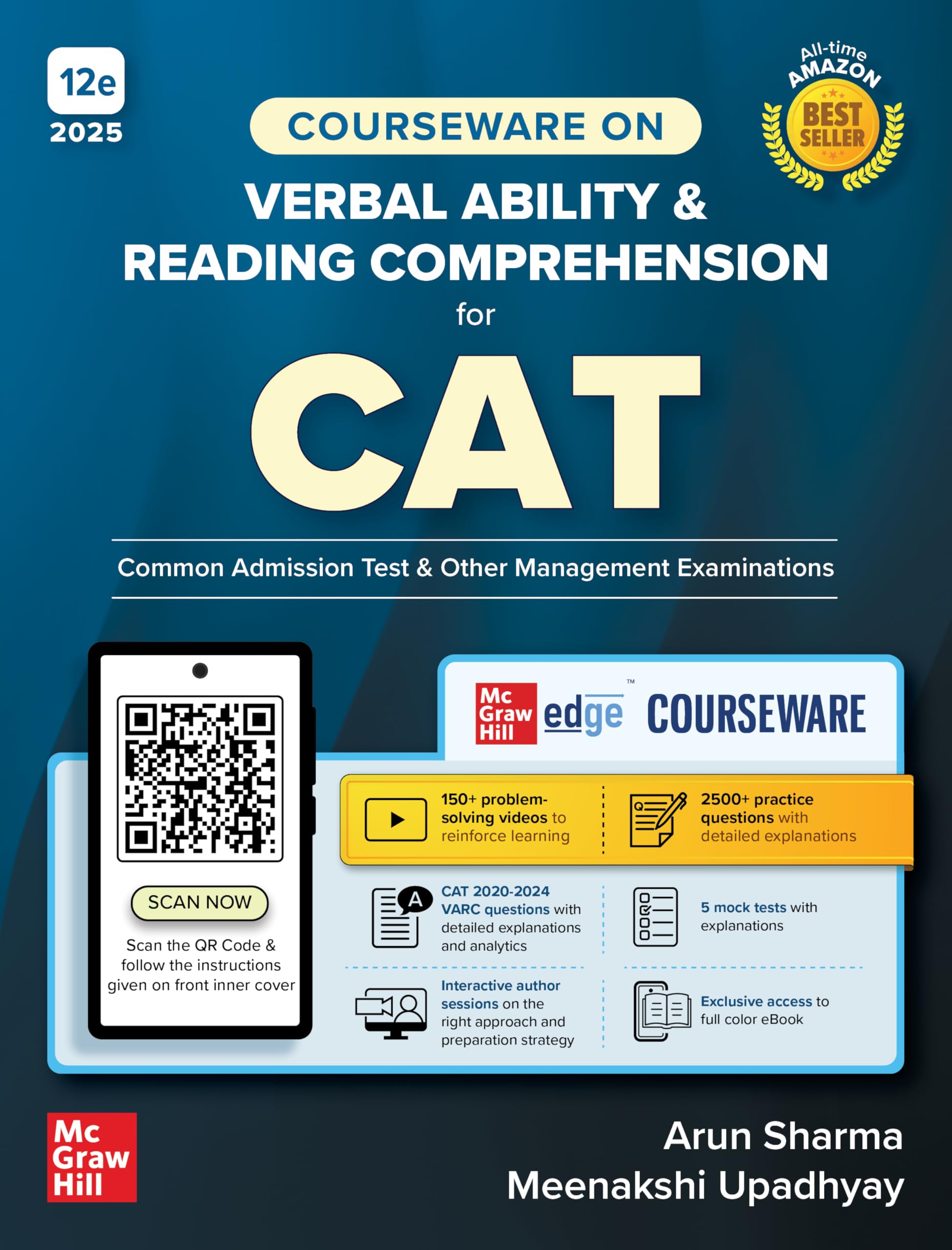Courseware on Verbal Ability & Reading Comprehension for CAT 2025-26 by Arun Sharma | 12th edition | VARC | CAT/MBA entrance exam book with Solved Previous Years' Papers (2021-2024) PYQs | 150+ Online Conceptual Videos | 2500+ Solved Practice Questions |