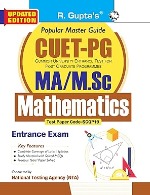 CUET-PG : MA/M.Sc/M.Sc B.Ed Mathematics Entrance Exam Guide