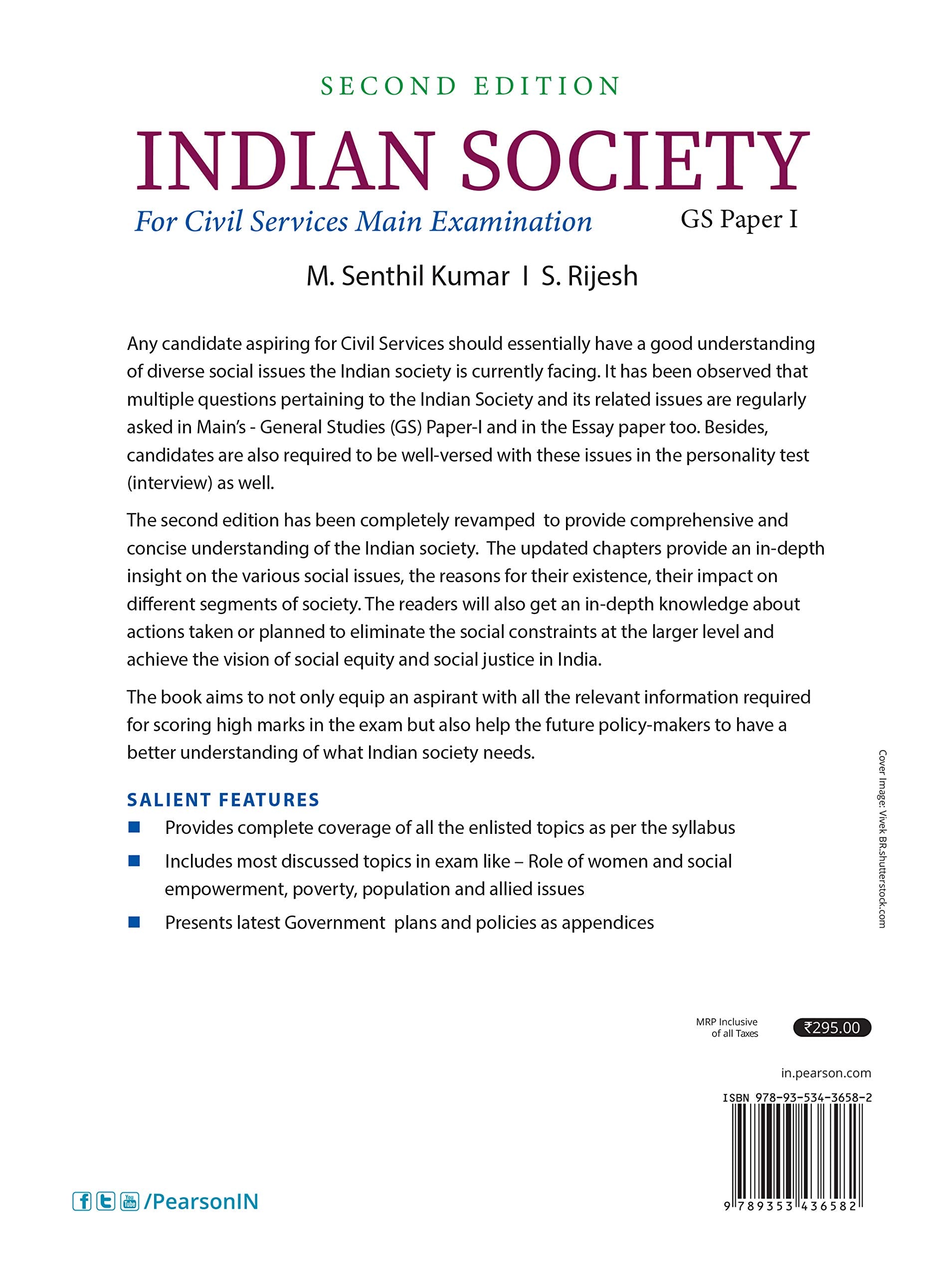 Indian Society | For Civil Services Main Examination | GS Paper 1 | Second Edition | By Pearson