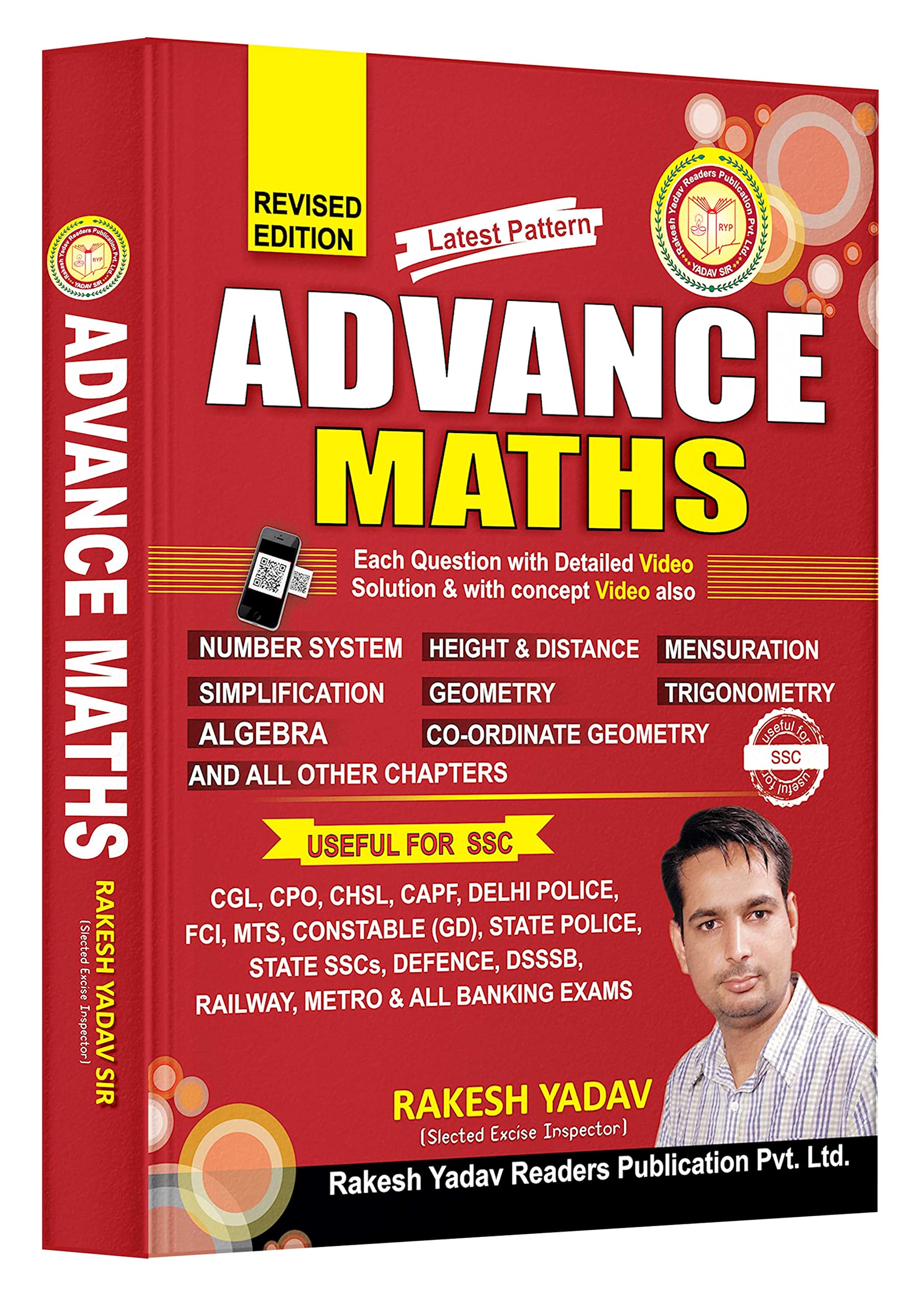 Rakesh Yadav ADVANCE MATHEMATICS ENGLISH MEDIUM Competitive Exam Book SSC CGL CPO Constable CHSL Stenographer MTSSTATE PCS,UGC-NET,SSC CGL,CPO,CHSL, Railway & Other one day Exam
