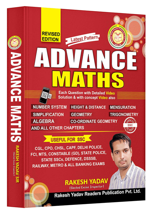 Rakesh Yadav ADVANCE MATHEMATICS ENGLISH MEDIUM Competitive Exam Book SSC CGL CPO Constable CHSL Stenographer MTSSTATE PCS,UGC-NET,SSC CGL,CPO,CHSL, Railway & Other one day Exam