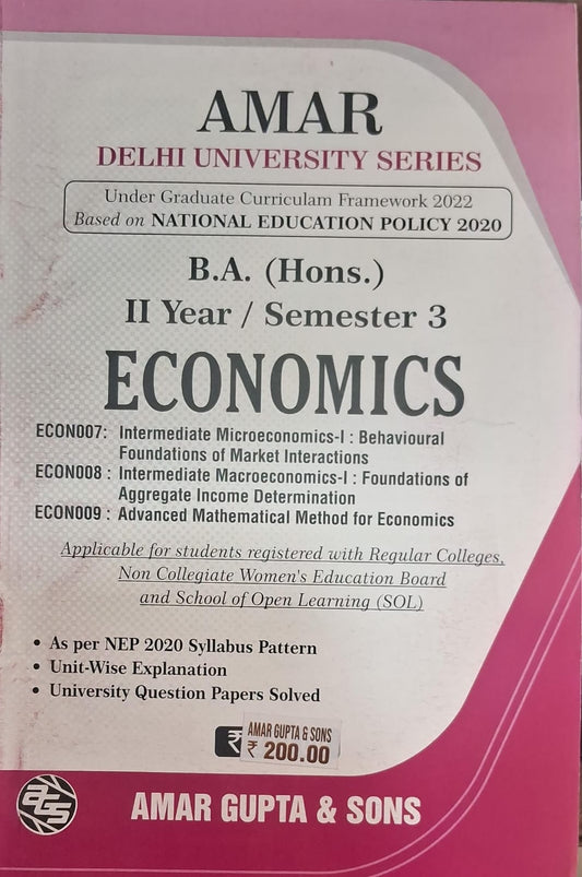 B.A. (Hons.) II Year / Semester 3