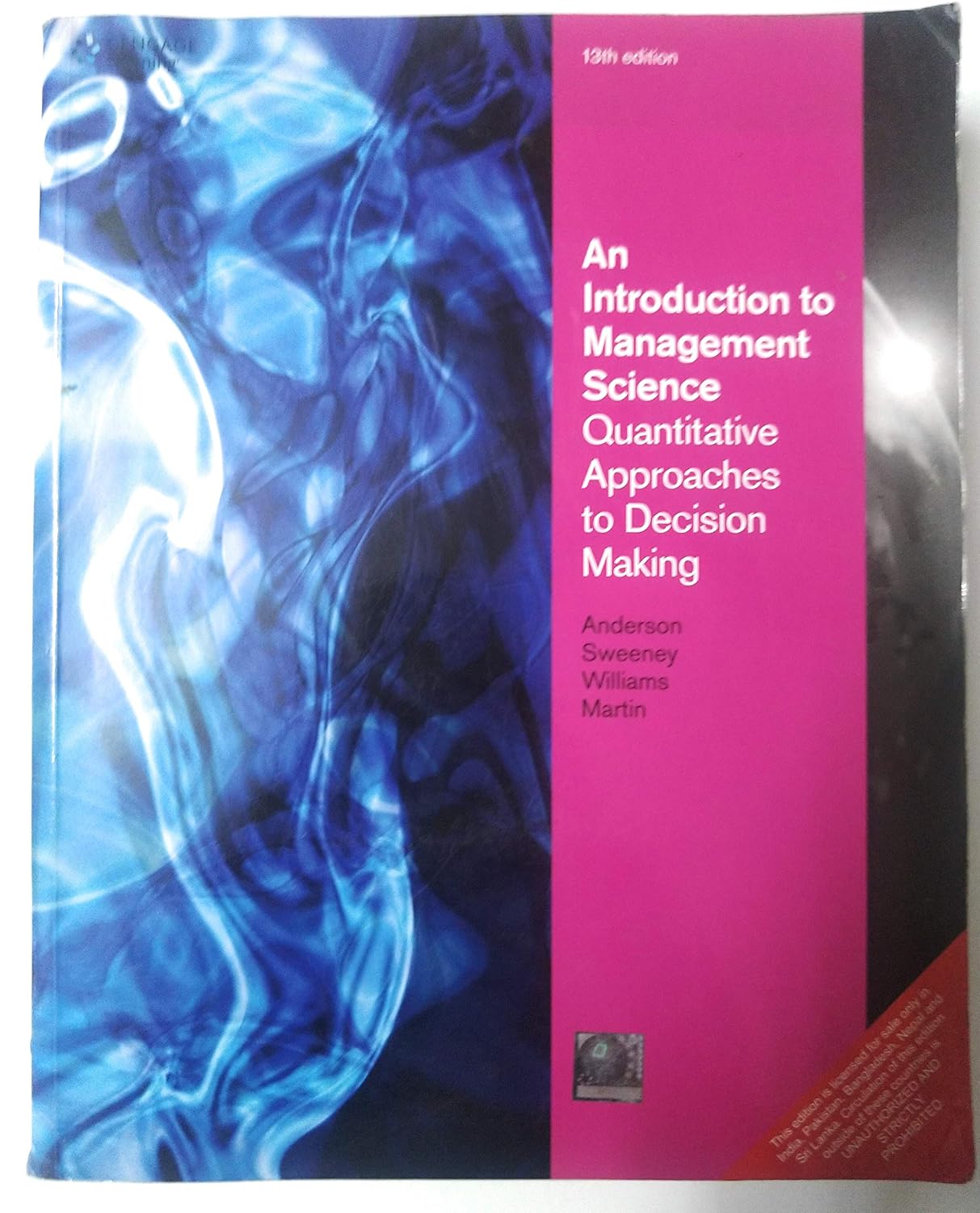 An Introduction to Management Science Quantitative Approach to Decision Making, w/CD