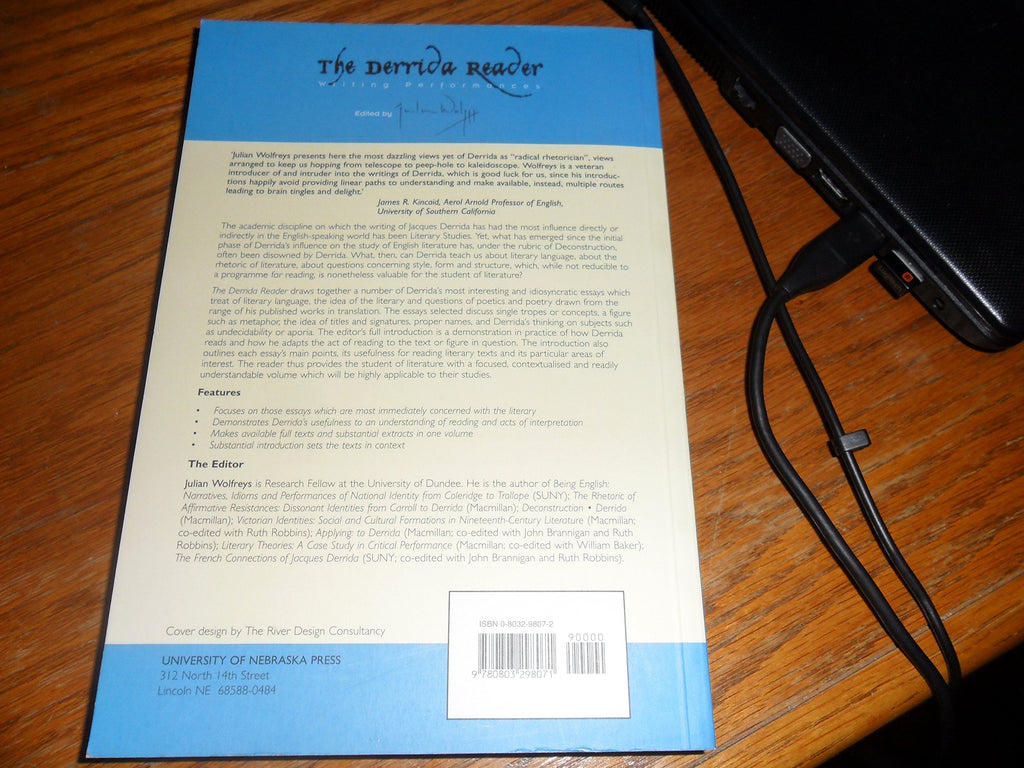 Derrida Computer The Derrida Reader: Writing Performances (Stages) – Book Land DU