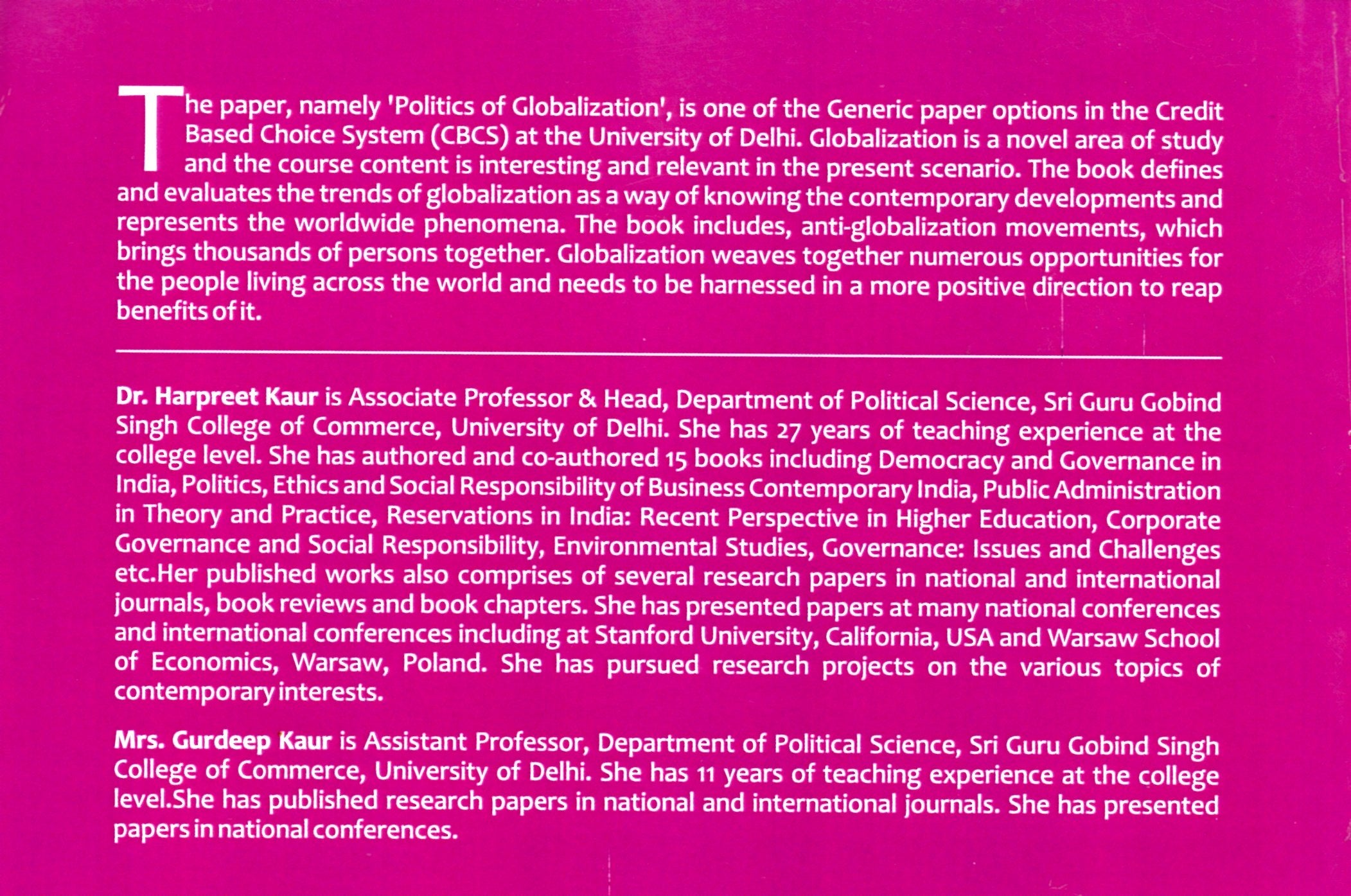Politics of Globalization (CBCS syllabus)