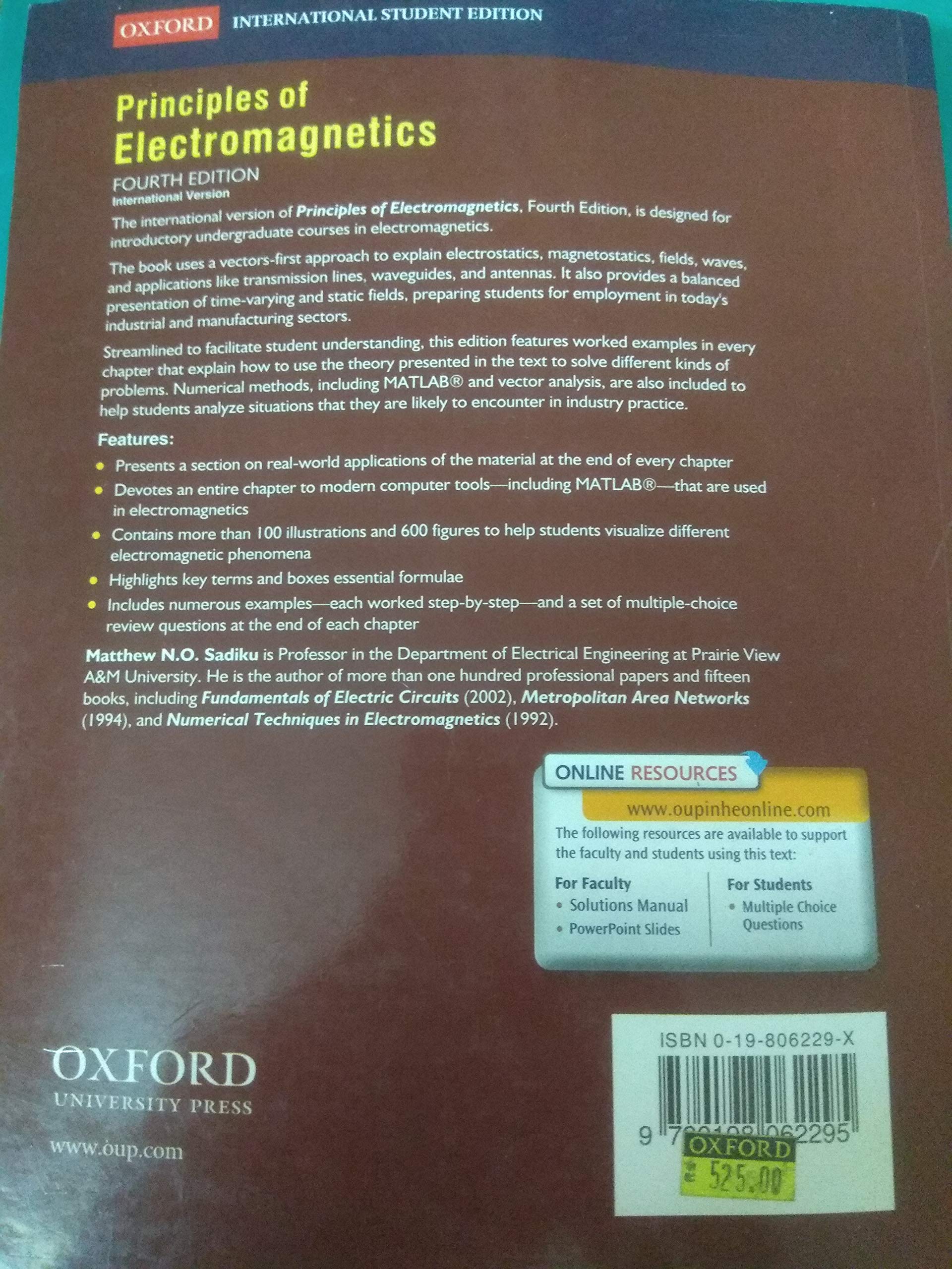 Principles Of Electromagnetics