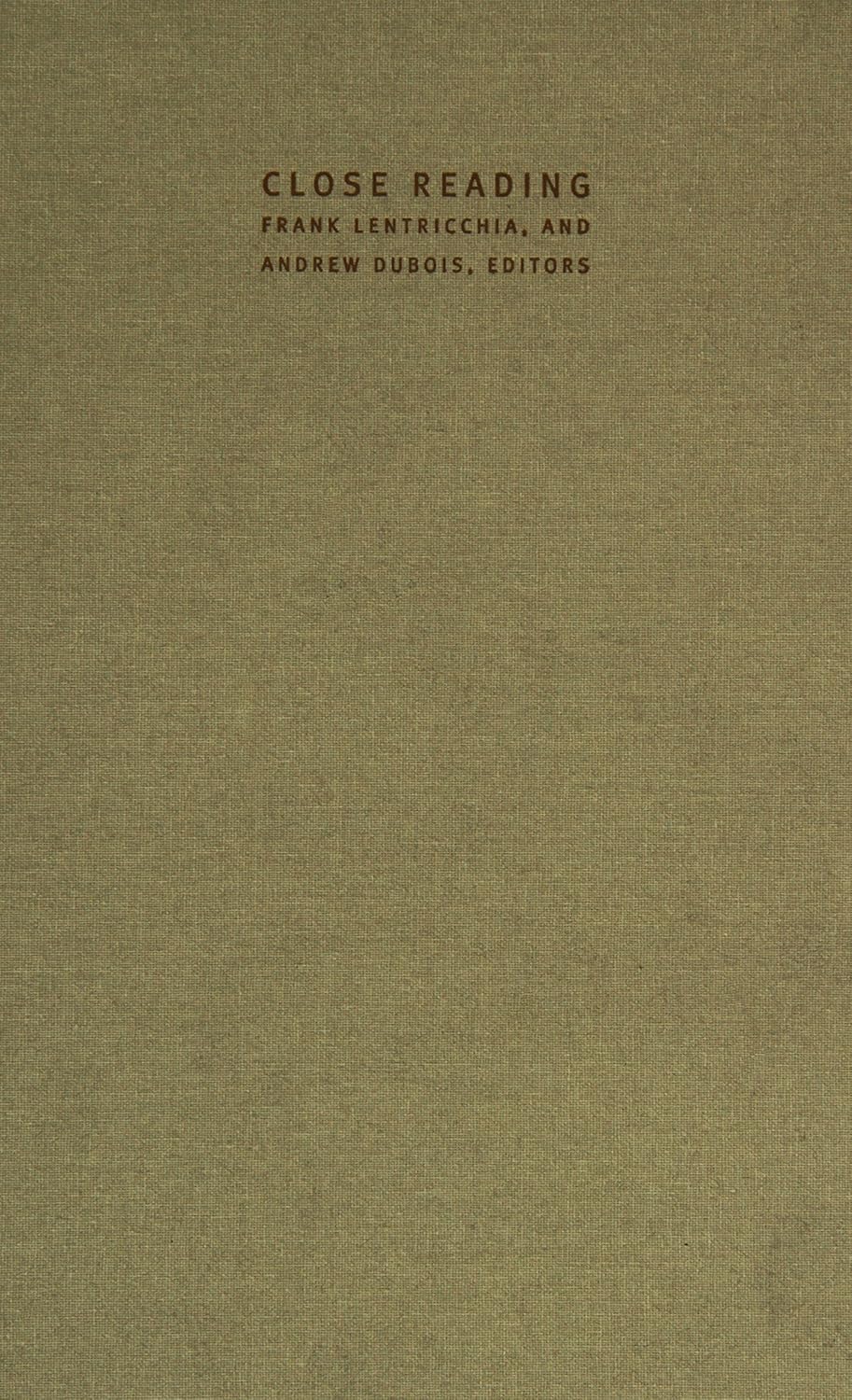 Close Reading: The Reader