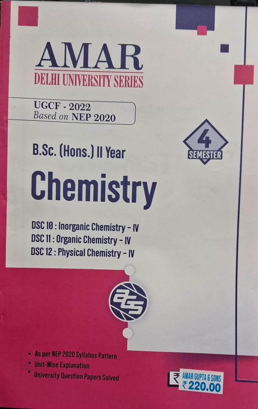 B.Sc. (Hons.) II Year Chemistry