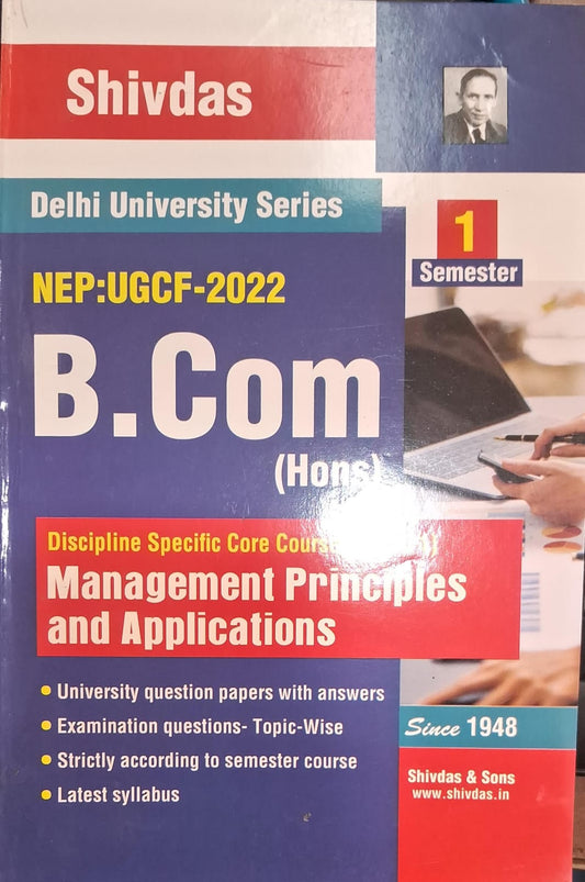 Discipline Specific Core Course-1 (DSC 1) Management Principles and Applications