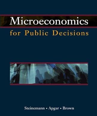 MICROECONOMICS FOR PUBLIC DECISIONS