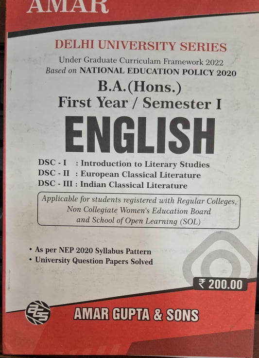 B.A (hons) I-year semester 1 English