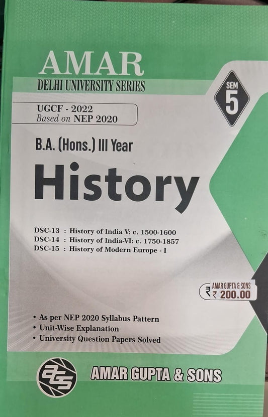 B.A. (Hons.) III Year History
