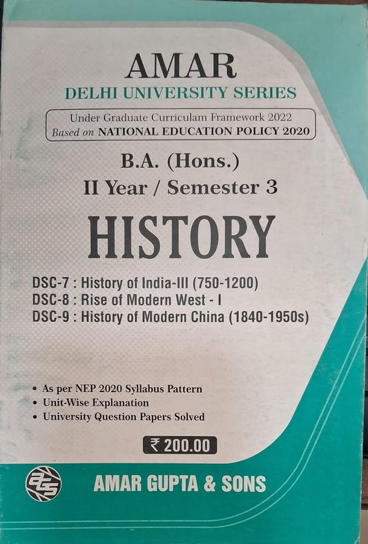 B.A. (Hons). II Year / Sem 3 History