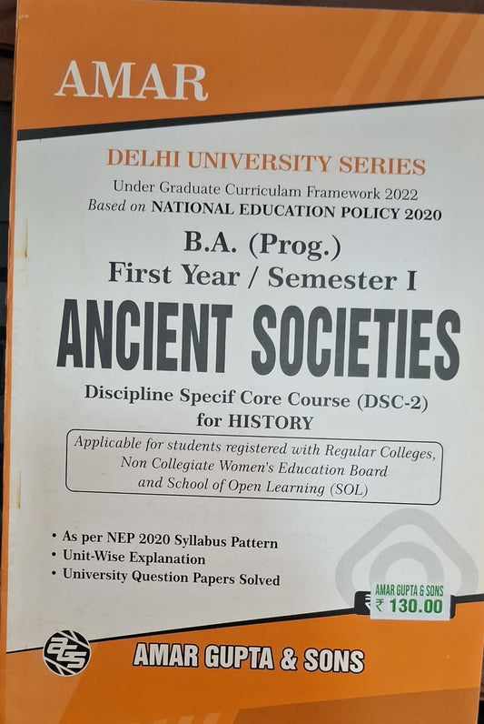 B.A. (Prog.) First Year / Semester I Ancient Societies