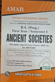 B.A. (Prog.) First Year / Semester I Ancient Societies