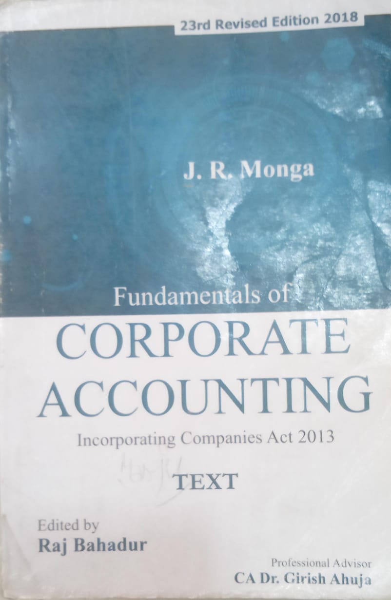 Fundamentals of Corporate Accounting : Incorporating Companies Act 2013