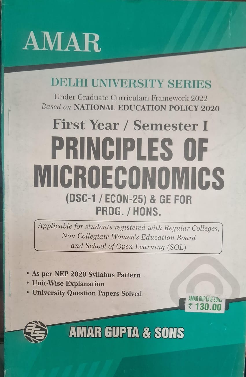 First Year Sem I Principles of Microeconomics