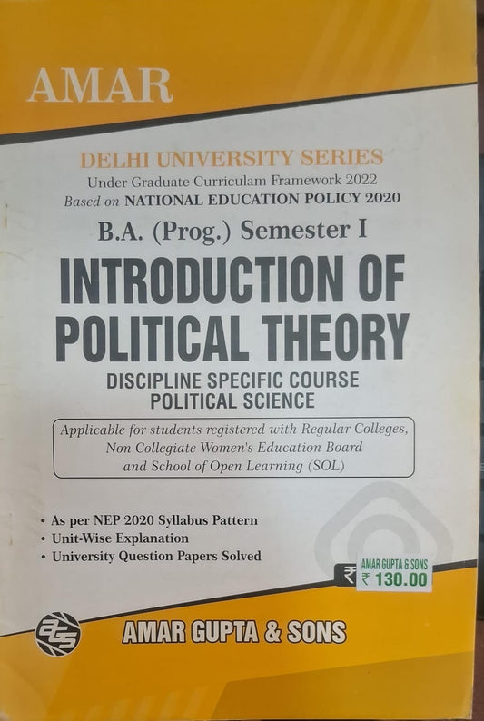 B.A. (Prog.) Semester 1 introduction of Political Theory