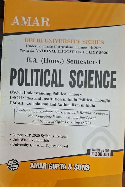 B.A (hons) semester- 1 Political Science