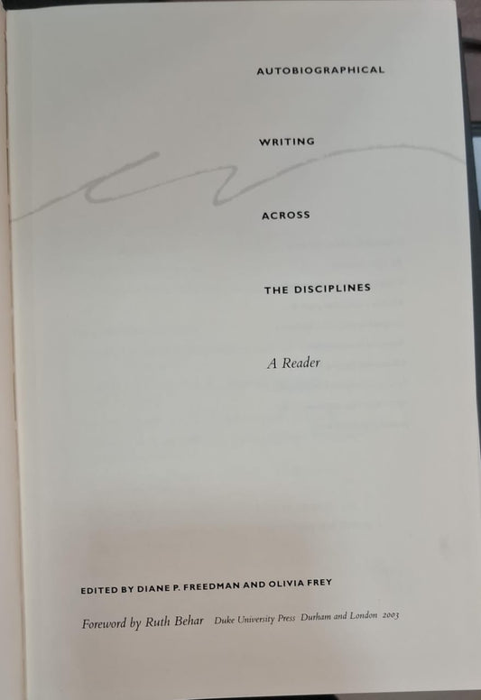 Autobiographical Writing Across the Disciplines