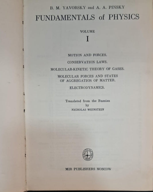 Fundamentals of Physics Volume 1