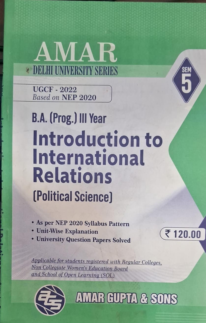 Introduction to International Relations (Political Science) Sem 5