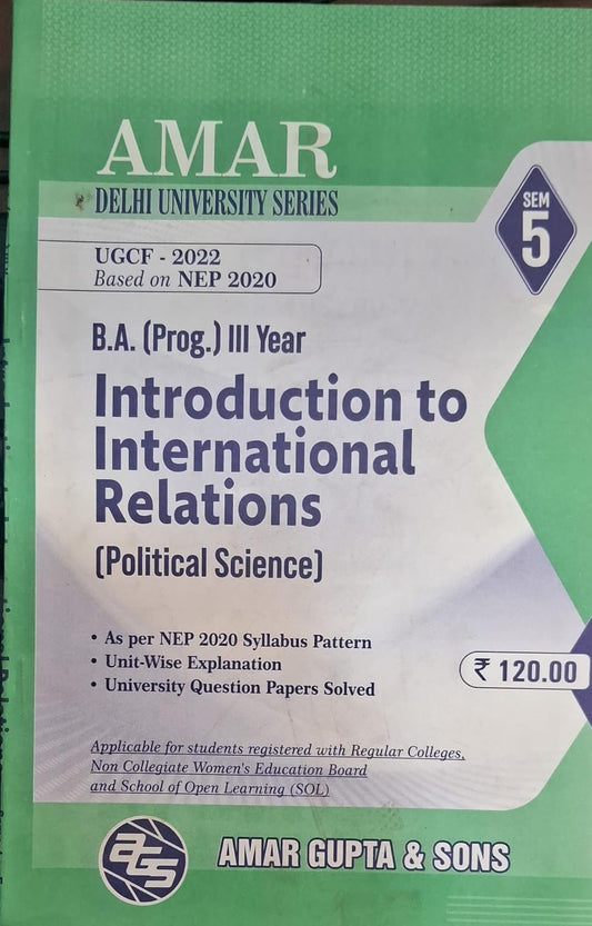 Introduction to International Relations (Political Science) Sem 5